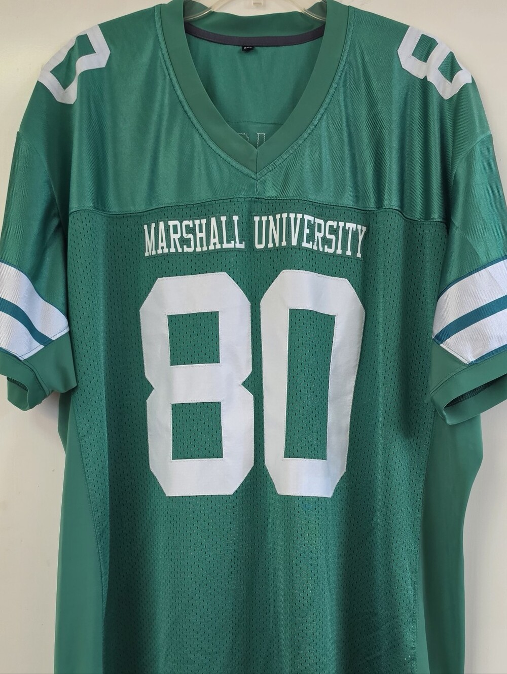 NCAA Marshall University Men's Green Football Jersey - #80 The Click